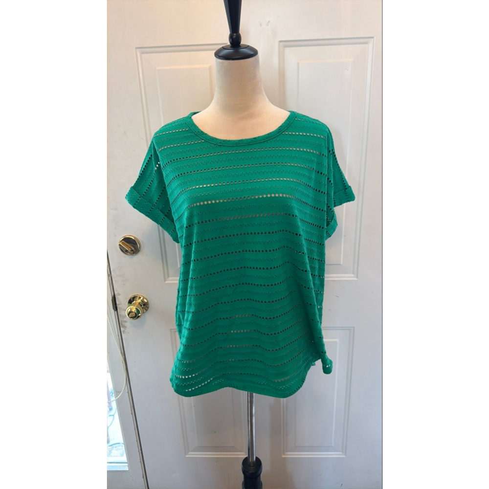 Women's Kim & Cami Green Short Sleeve Tee L - Picture 2 of 9